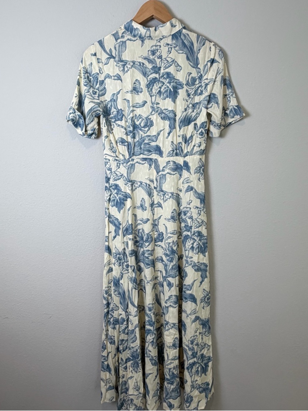 Sandro Josephine Collar Shirt Dress Contrasting Midi Dress Floral (MSRP: $455) - Picture 8 of 9